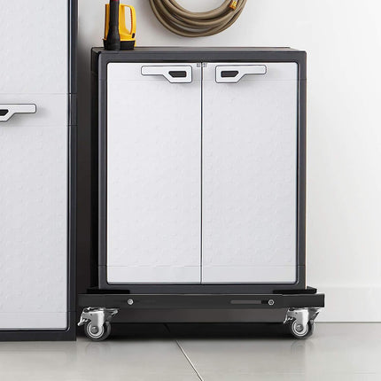 SPACECARE Mobile Roller with 2 Locking Wheels - Adjustable Furniture Dolly with Steady Steel Frame Washing Machine Stand Black Refrigerator Base Moving Cart.