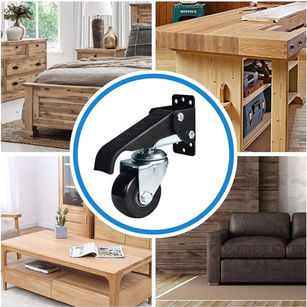 SPACECARE Heavy Duty Retractable Casters 600 Lbs Capacity Set of 4 Adjustable Stepdown Wheels or Workbenches Tables and Equipments ,Side Mounted.