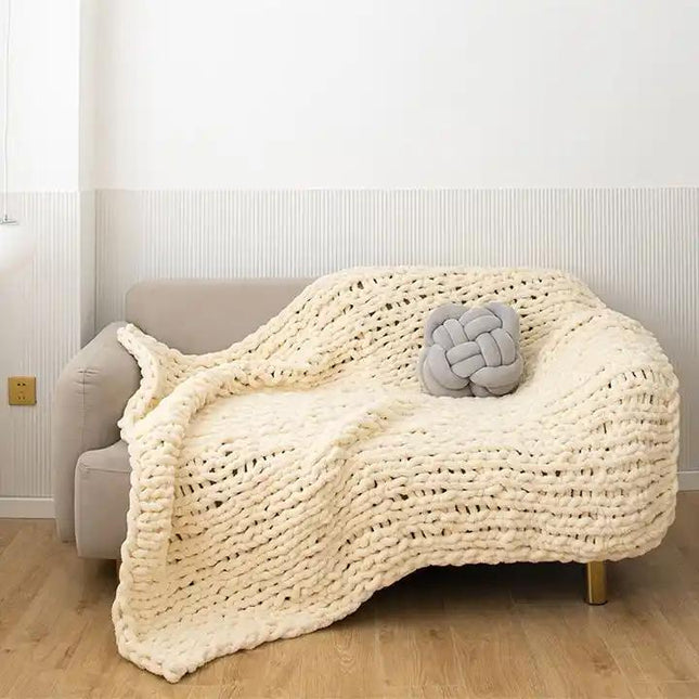 Yeabett Chunky Knit Blanket Throw