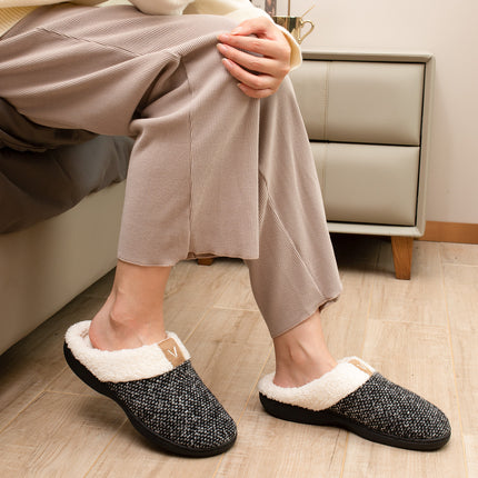 Parlovable Women Memory Foam Slippers, Indoor Bedroom House Shoe, Gifts for Ladies Cozy Wool-like Anti-Skid Sole