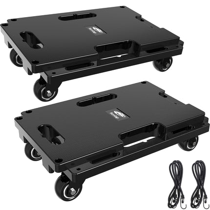 Yeabett  Furniture Dolly for Moving, Furniture Moving Dolly 4 Wheels Heavy Duty  Small Flat Dolly Cart with Wheels Furniture Movers Dolly Interlocking Dollies for Moving, 440 Lbs Capacity, 2 Pack, Black