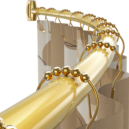 Yeabett Curved Shower Curtain Rod 43-72 Inches Adjustable, Shower Rods for Bathroom Aluminum Rustproof, Round shower curtain rod Expandable