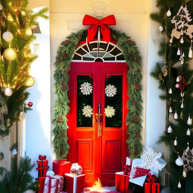 Yeabett Christmas Mixed Evergreen with Pinecones Foliage Prelit Garland