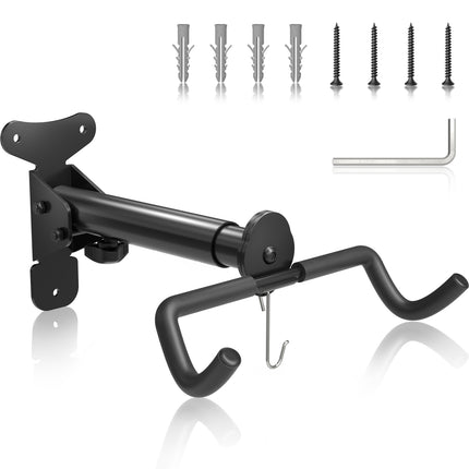 Yeabett Garage Bike Rack Wall Mount Hanger Adjustable Space Saving Horizontal Bicycle Rack for Mountain/Road/Hybrid Bikes | Secure Home Storage