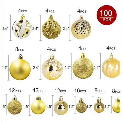 Yeabett  Assorted Shatterproof Christmas Ball Set