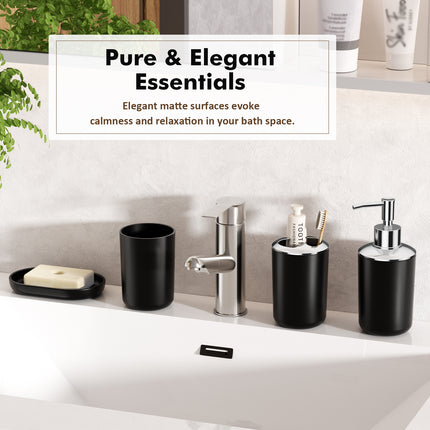 Yeabett 8/19 Pieces Bathroom Accessory Set, Bath Sets with Trash Can, Soap Dispenser and Toothbrush Holder, Soap Dish,Toilet Brush Holder for Home Washing Room