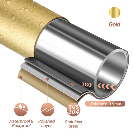 Yeabett Curved Shower Curtain Rod 43-72 Inches Adjustable, Shower Rods for Bathroom Aluminum Rustproof, Round shower curtain rod Expandable