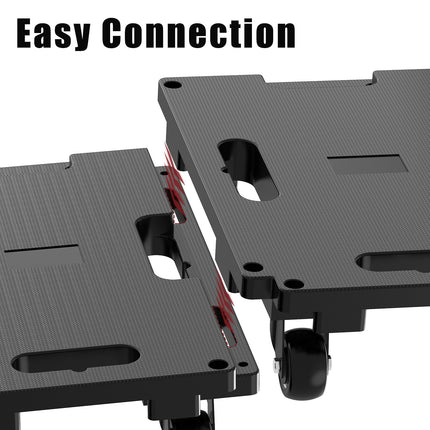 Yeabett Furniture Mover Dolly 4 Wheels Heavy Duty Small Furniture Moving Dollies Rollers with 4 Wheels 440 Lbs Capacity Rolling Platform Interlocking Design Flat Dolly with Wheels, Black, 4 Pack