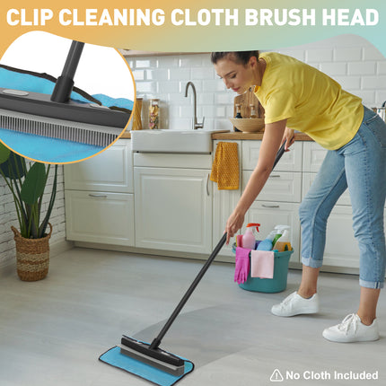 Yeabett Rubber Pet Broom with Squeegee, Pet Hair Remover 56 inches Long Handle, Portable Detailing Lint Brush Fur Removal for Fluff Carpet, Window, Tile, Floor Cleaning,