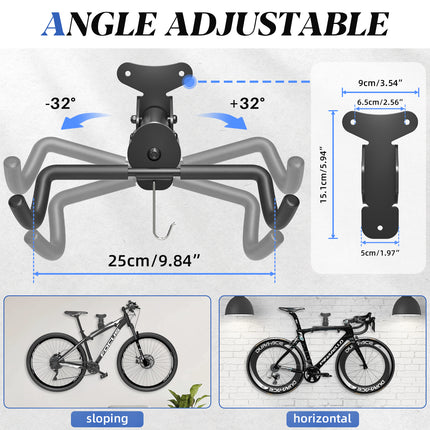 Yeabett Garage Bike Rack Wall Mount Hanger Adjustable Space Saving Horizontal Bicycle Rack for Mountain/Road/Hybrid Bikes | Secure Home Storage