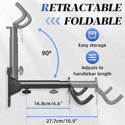 Yeabett Garage Bike Rack Wall Mount Hanger Adjustable Space Saving Horizontal Bicycle Rack for Mountain/Road/Hybrid Bikes | Secure Home Storage
