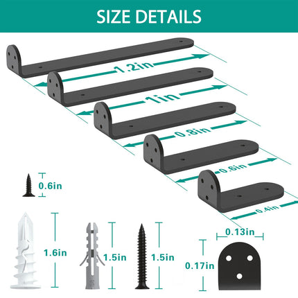 Yeabett Shelf Brackets ,Heavy Duty Shelf Brackets for Metal Wall Mounting, Load Capacity 150 lb, Black