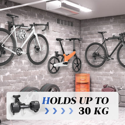 Yeabett Garage Bike Rack Wall Mount Hanger Adjustable Space Saving Horizontal Bicycle Rack for Mountain/Road/Hybrid Bikes | Secure Home Storage
