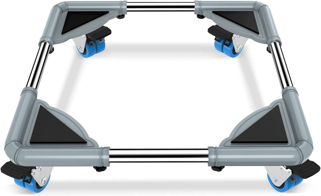 SPACECARE Mobile Roller with 8 Locking Wheels - Adjustable Furniture Dolly Washing Machine Stand Refrigerator Base Moving Cart, Capacity 500 Lbs，Grey.