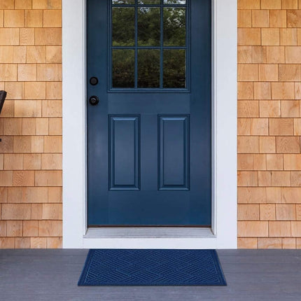 Mibao Door Mat Outdoor, Welcome Mats Outside, Large Front Door Mats, Doormat Indoor Entrance, Outdoor Mat, Anti-Slip Rubber Door Mats, Washable Entryway Rug, 24" x 36", Blue.