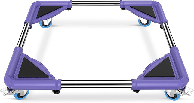 SWAGER Mobile Roller with 4 Locking Wheels - Adjustable Furniture Dolly Washing Machine Stand Refrigerator Base Moving Cart- Purple.