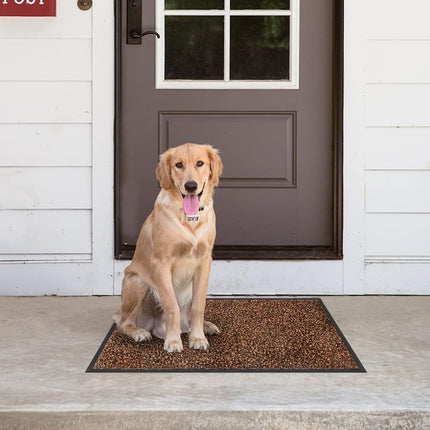 Mibao Dirt Trapper Door Mat for Indoor&Outdoor, 20" x 32", Brown Black,Washable Barrier Heavy Duty Non-Slip Entrance Rug Shoes Scraper, Super Absorbent Front Carpet.