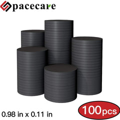 SPACECARE Ceramic Disc Magnets 100 PCS with Double-Sided Industrial Power Magnets. 0.98 Inches X 0.11 Inches Peel and Stick Circle Round Magnets.