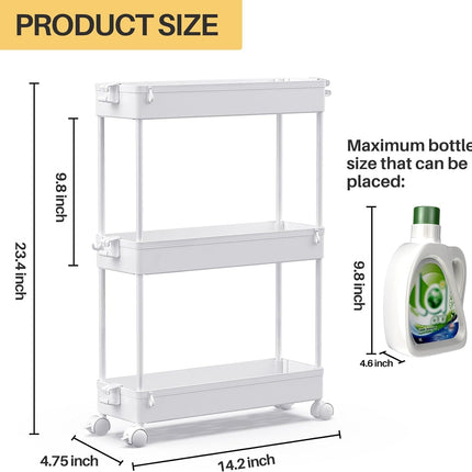 Yeabett 3 Tier Slim Rolling Storage Cart