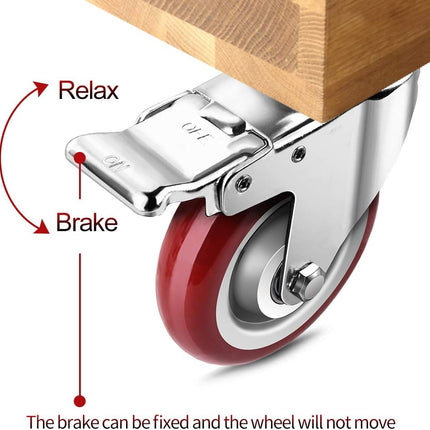 SPACECARE 4 Inches Swivel Caster Wheels, 1360Lbs with 360 Degree Heavy Duty Swivel Locking Casters with Brake Set of 4, No Noise Swivel Plate Castors.