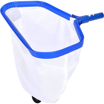 Goovilla Pool Net, Pool Skimmer Net with Double-Layer Deep Bag, Heavy Duty Aluminum Frame Swimming Pool Leaf Skimmer Rake Net with Fine Mesh, Large Pool Cleaning Net for Pond Spa Pool, Blue (No Pole).