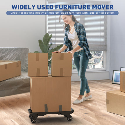 Ronlap Furniture Moving Dolly 4 Wheels Heavy Duty Small Flat Dolly Cart with Wheels Interlocking Furniture Movers Dollies for Moving, 440 Lbs Capacity, 1 Pack