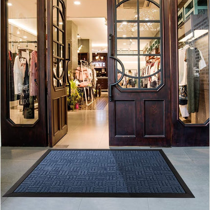Mibao, Extra Large, Indoor door mats for Entryway, Outdoor mats for Home Entrance，Welcome Mat Outdoor Rubber , 46"x72", Blue.