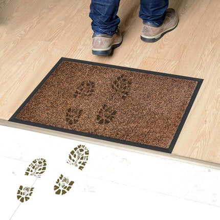 Mibao Dirt Trapper door mat for Indoor&Outdoor, 48" x 72", Brown Black,Washable Barrier , Heavy Duty Non-Slip Entrance Rug Shoes Scraper, Super Absorbent Front Carpet.