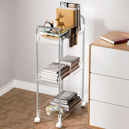 Yeabett 3 Tier Acrylic Storage Rolling Cart