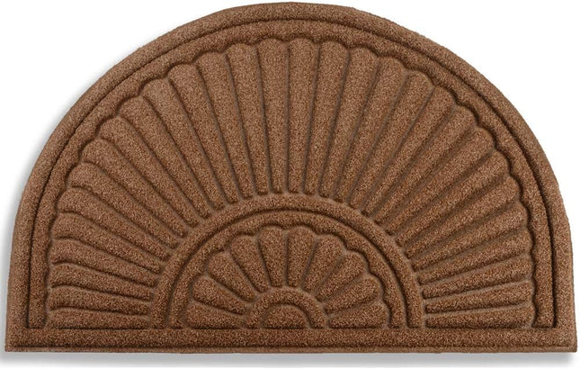 Mibao Half Round Door Mat, Half Circle Door Mats Outdoor, Front Door Mat Outdoor Entrance, Welcome Mats Outdoor, Heavy Duty Exterior Doormat, Outdoor Mats for Home Entrance, 24" x 36", Coffee.