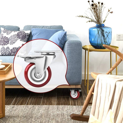 SPACECARE 4 Inches Swivel Caster Wheels, 1360Lbs with 360 Degree Heavy Duty Swivel Locking Casters with Brake Set of 4, No Noise Swivel Plate Castors.