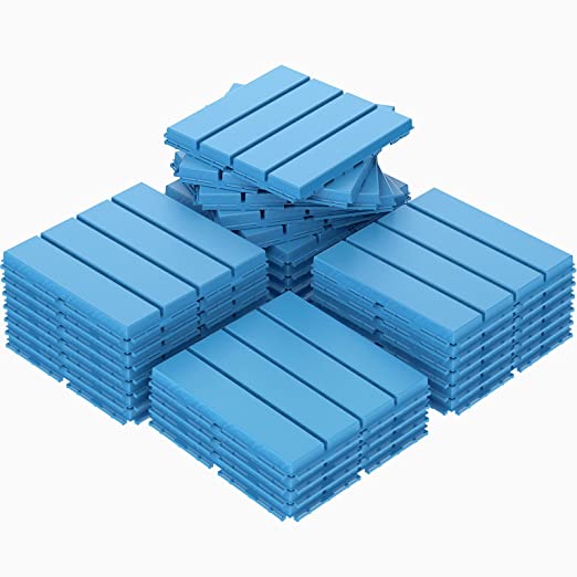 Goovilla Plastic Interlocking Deck Tiles, 27 Pack Patio Deck Tiles, 12"x12" Waterproof Outdoor Flooring All Weather Use, Patio Floor Decking Tiles for Porch Poolside Balcony Backyard, Blue.