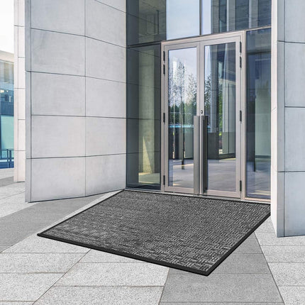 Mibao Front Door Mat, Heavy Duty Durable Welcome Mat for Outdoor Indoor, Dirt Trapper Waterproof Super Absorbent Door Mat for Entryway Outside Patio Porch, 46"x72", Gray.