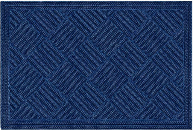 Mibao Door Mat Outdoor, Welcome Mats Outside, Large Front Door Mats, Doormat Indoor Entrance, Outdoor Mat, Anti-Slip Rubber Door Mats, Washable Entryway Rug, 24" x 36", Blue.