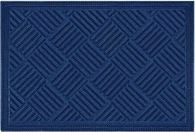 Mibao Door Mat Outdoor, Welcome Mats Outside, Large Front Door Mats, Doormat Indoor Entrance, Outdoor Mat, Anti-Slip Rubber Door Mats, Washable Entryway Rug, 24" x 36", Blue.