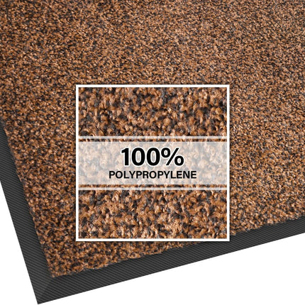 Mibao Dirt Trapper Door Mat for Indoor&Outdoor, 20" x 32", Brown Black,Washable Barrier Heavy Duty Non-Slip Entrance Rug Shoes Scraper, Super Absorbent Front Carpet.
