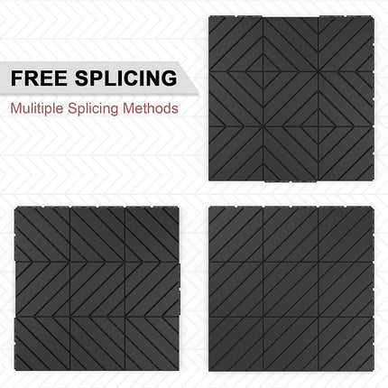 VANCASTLE Plastic Interlocking Deck Tiles, 12"x12"(Pack of 27), Patio Flooring Outdoor Waterproof All Weather Use, Outdoor Flooring for Patio Garden Poolside Front/Back Yard, Dark Grey.