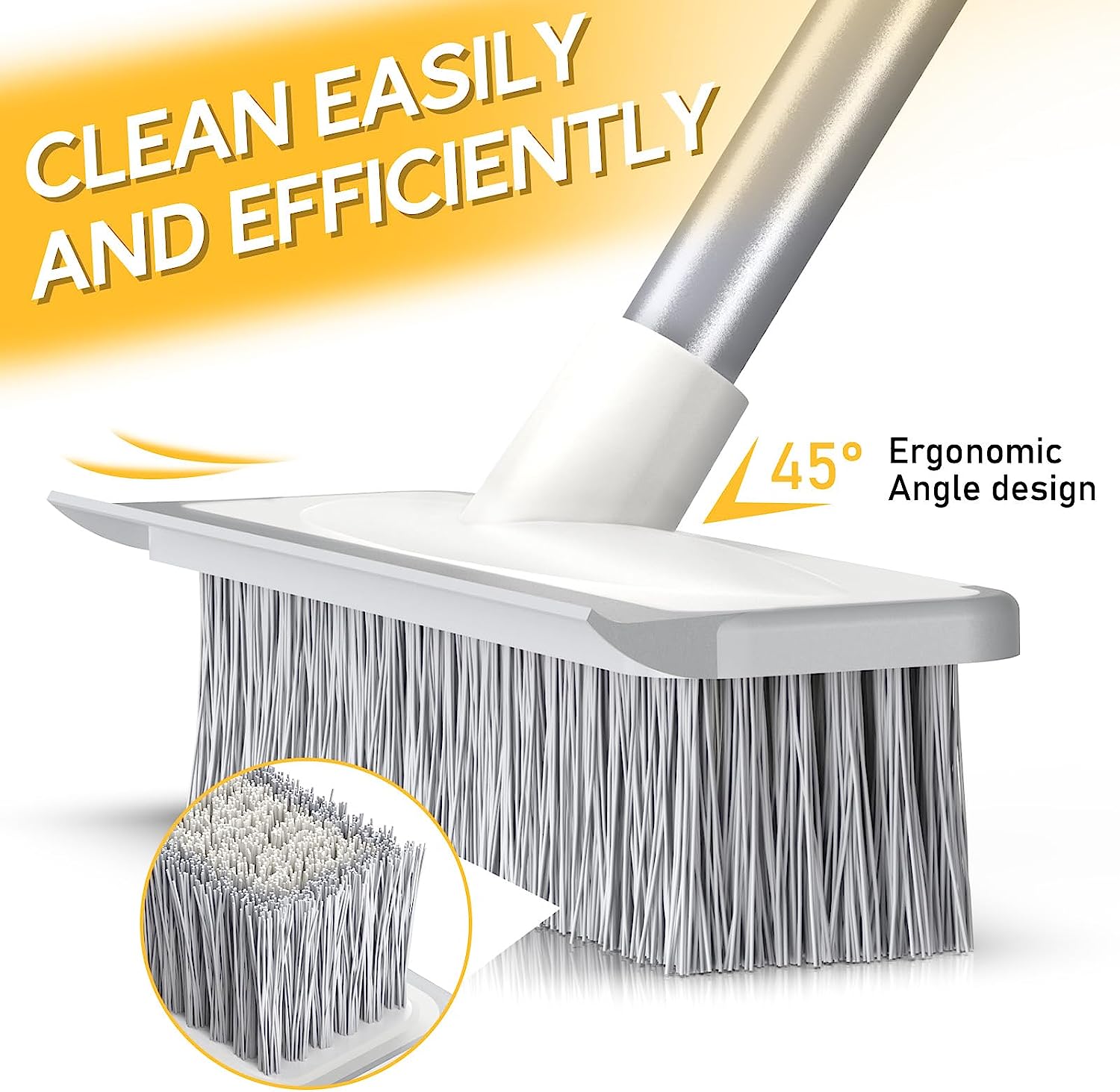 Sunally Floor Scrub Brush and Grout Scrub Brush Combo Kit with 57 Long  Handle, 2 in 1 Scrape Brush Stiff Bristle, Shower Floor Scrubber, Deep