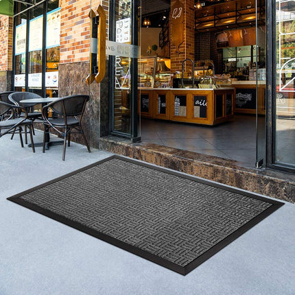 Mibao Outdoor Mat, Doormat Outdoor Entrance, Heavy Duty Large Door Mat Outdoor Rugs, Easy Clean Garage Rugs and Mats, Doormat Indoor Outdoor, 36"x60", Gray.