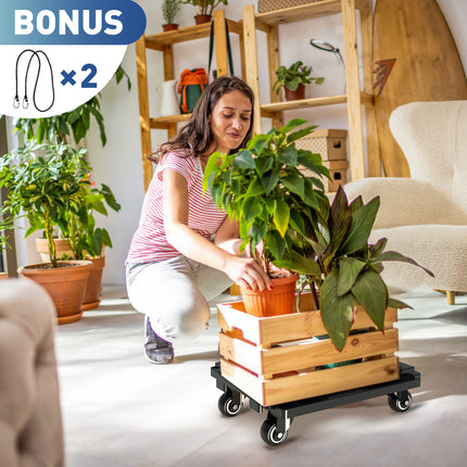Ronlap Furniture Moving Dolly 4 Wheels Heavy Duty Small Flat Dolly Cart with Wheels Interlocking Furniture Movers Dollies for Moving, 440 Lbs Capacity, 1 Pack