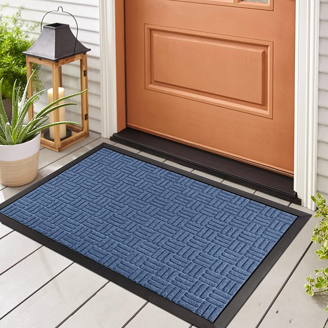 Mibao Outdoor Mat, Doormat Outdoor Entrance, Heavy Duty Large Door Mat Outdoor Rugs, Easy Clean Garage Rugs and Mats, Doormat Indoor Outdoor, 36"x60", Blue.