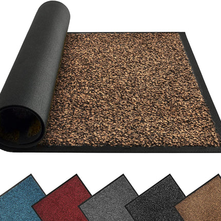 Mibao Dirt Trapper Door Mat for Indoor&Outdoor, 36" x 60", Brown Black,Washable Barrier Mat, Heavy Duty Non-Slip Entrance Rug Shoes Scraper, Super Absorbent Front Door Carpet.