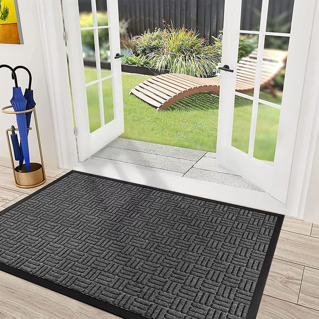 Mibao Outdoor Mat, Doormat Outdoor Entrance, Heavy Duty Large Door Mat Outdoor Rugs, Easy Clean Garage Rugs and Mats, Doormat Indoor Outdoor, 36"x60", Gray.