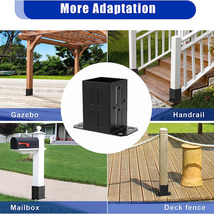 Goovilla 4 x 4 Post Base(inner 3.5"x3.5"), 304 Stainless Steel Post Bracket 4Pack, Coated Wood Fence Post Anchor Base, Heavy Duty Metal Deck Post Base for Mailbox Railing Pergola Concrete Wooden Floor.