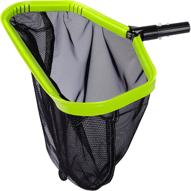 Goovilla Pool Net, Pool Skimmer Net with Double-Layer Deep Bag, Heavy Duty Aluminum Frame Swimming Pool Leaf Skimmer Rake Net with Fine Mesh, Large Pool Cleaning Net for Pond Spa Pool, Green (No Pole).