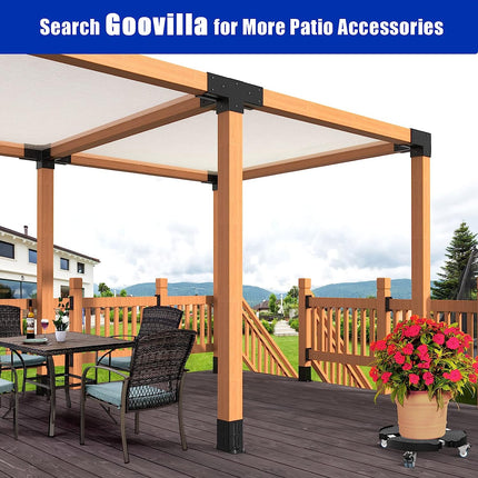 Goovilla Pergola Kit, 304 Stainless Steel Pergola Brackets 4x4(inner 3.62"x3.62"), 4Pack Coated 3-Way Right Angle Corner Bracket, Heavy Duty Metal Wood DIY Pergola Hardware Kit for Gazebo 4"x4” Lumber.