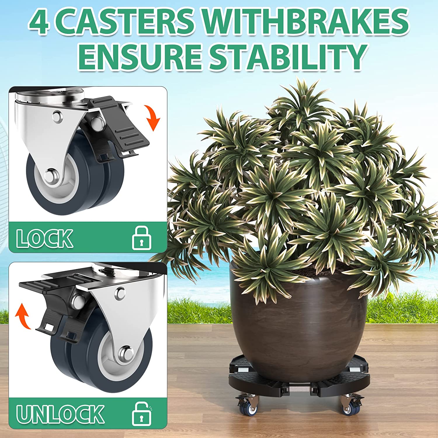 plant pot mover with wheels WELDUN Plant Caddy with Wheels, 15-22 Inch Adjustable Rolling Plant St – yeabett
