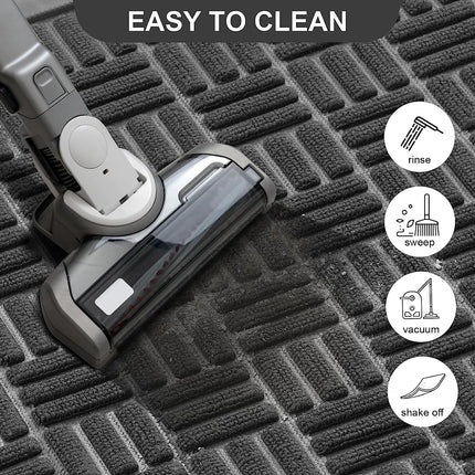 Mibao Front Door Mat, Heavy Duty Durable Welcome Mat for Outdoor Indoor, Dirt Trapper Waterproof Super Absorbent Door Mat for Entryway Outside Patio Porch, 36"x60", Gray.