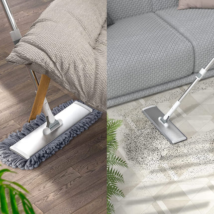 Bonpally Microfiber Mops for Floor Cleaning System, Flat Dust Mop for Hardwood Floors, Professional Commercial Wet & Dry Mop, Household Cleaning Supplies with Extendable Handle, 4 Reusable Mop Pads.