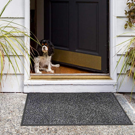 Mibao Dirt Trapper Door Mat for Indoor&Outdoor, 36"x60"(90x150cm), Grey Black,Washable Barrier Door Mat, Heavy Duty Non-Slip Entrance Rug Shoes Scraper, Super Absorbent Front Door Mat Carpet.